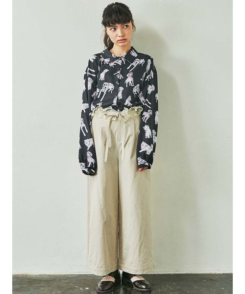 merry jenny（メリージェニー）の「dog&catシャツ（シャツ/ブラウス・レディース・アイボリー/ブラック・FREE）」の7枚目の写真