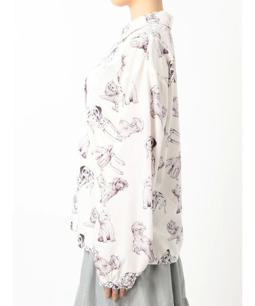 merry jenny（メリージェニー）の「dog&catシャツ（シャツ/ブラウス・レディース・アイボリー/ブラック・FREE）」の18枚目の写真