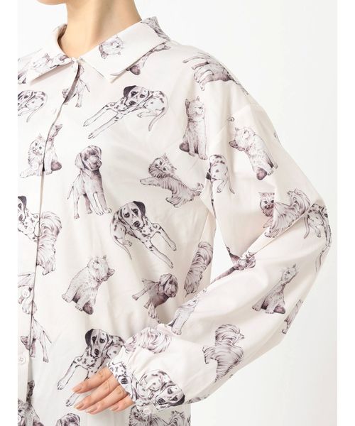 merry jenny（メリージェニー）の「dog&catシャツ（シャツ/ブラウス・レディース・アイボリー/ブラック・FREE）」の5枚目の写真