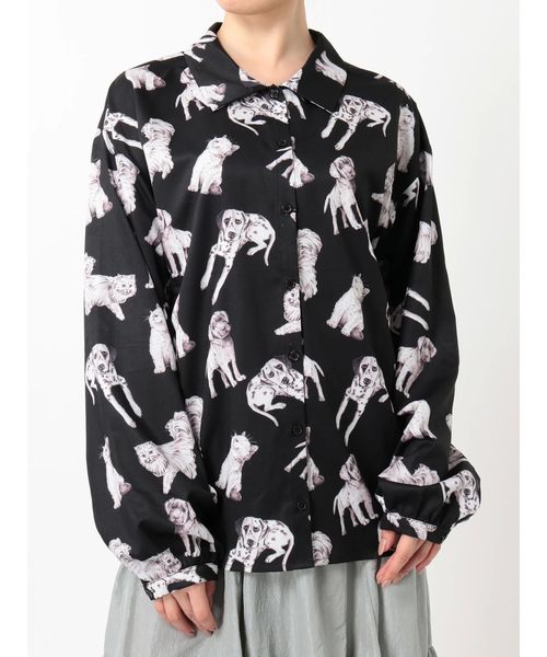 merry jenny（メリージェニー）の「dog&catシャツ（シャツ/ブラウス・レディース・アイボリー/ブラック・FREE）」の22枚目の写真