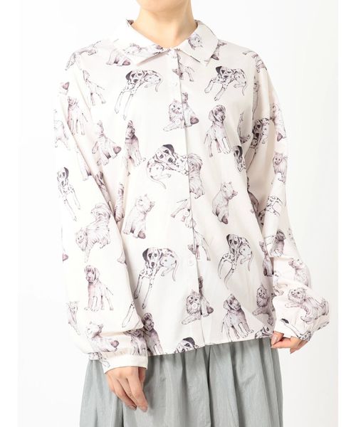 merry jenny（メリージェニー）の「dog&catシャツ（シャツ/ブラウス・レディース・アイボリー/ブラック・FREE）」の19枚目の写真