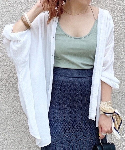 archives（アルシーヴ）の「楊柳クレープシャツ（シャツ/ブラウス・レディース・パープル/イエロー/アイボリー/ミント・MEDIUM）」の2枚目の写真