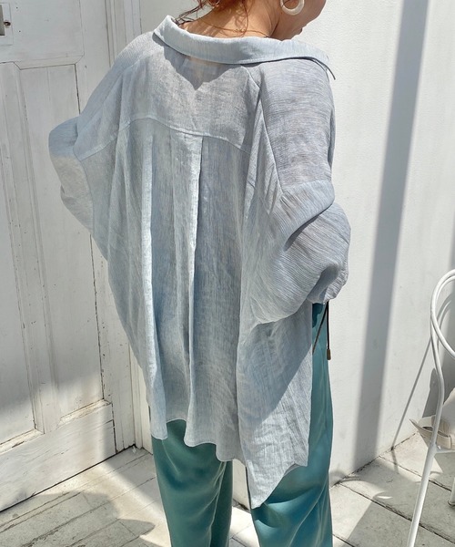 archives（アルシーヴ）の「楊柳クレープシャツ（シャツ/ブラウス・レディース・パープル/イエロー/アイボリー/ミント・MEDIUM）」の3枚目の写真