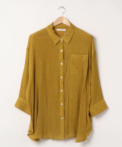 archives（アルシーヴ）の「楊柳クレープシャツ（シャツ/ブラウス・レディース・パープル/イエロー/アイボリー/ミント・MEDIUM）」の8枚目の写真