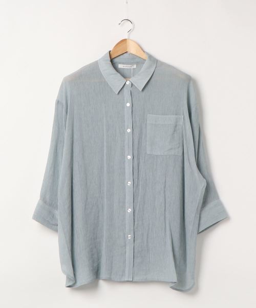 archives（アルシーヴ）の「楊柳クレープシャツ（シャツ/ブラウス・レディース・パープル/イエロー/アイボリー/ミント・MEDIUM）」の6枚目の写真