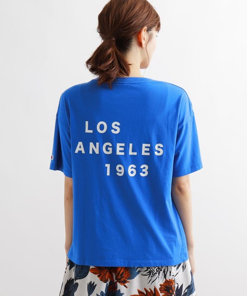 Champion（チャンピオン）の「【WEB限定カラーあり】championアソートロゴT（Tシャツ/カットソー・レディース・オフホワイト/ブラウン系/ワインレッド/ライトイエロー系8/ピンク系9/ブルー系7・02）」の8枚目の写真