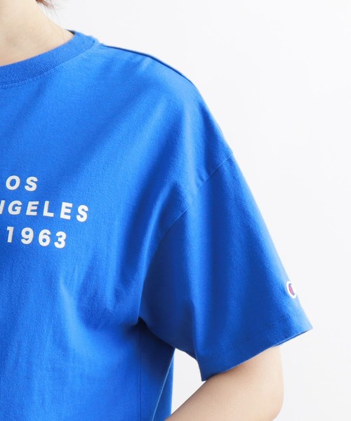 Champion（チャンピオン）の「【WEB限定カラーあり】championアソートロゴT（Tシャツ/カットソー・レディース・オフホワイト/ブラウン系/ワインレッド/ライトイエロー系8/ピンク系9/ブルー系7・02）」の12枚目の写真