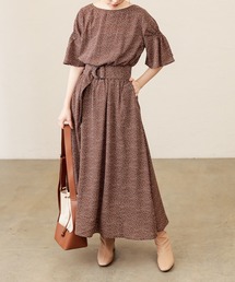 natural couture | 【WEB限定】シャーリングフレア袖涼しげワンピース(ワンピース)