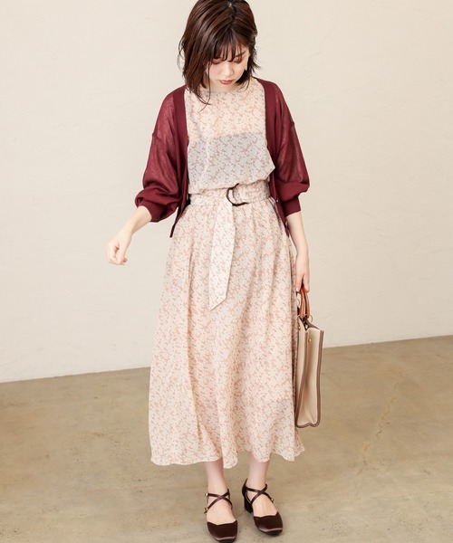 natural couture（ナチュラルクチュール）の「【WEB限定】シャーリングフレア袖涼しげワンピース（ワンピース・レディース・ブラック/ダークブラウン/サックスブルー/ボルドー/その他1/その他2・FREE）」の18枚目の写真