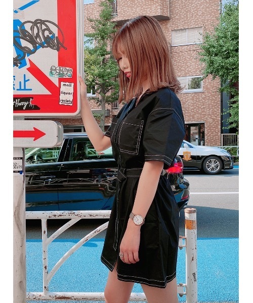 one way（ワンウェイ）の「オープンカラーOP（ワンピース・レディース・ブラック/ライトグリーン/ライトブラウン・FREE）」の11枚目の写真