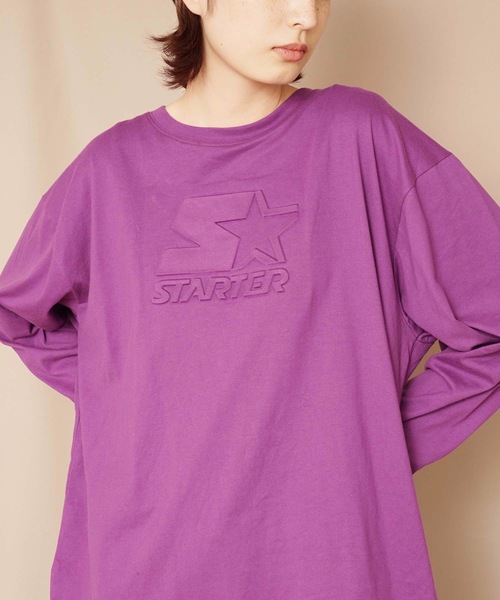 STARTER（スターター）の「【STARTER/スターター】エンボスロンＴ　　凸凹感が特徴的　凹凸加工　同色　ユニセックス（Tシャツ/カットソー・メンズ・ホワイト/ブラック/パープル・MEDIUM/LARGE/X-LARGE）」の18枚目の写真