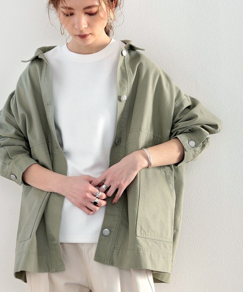 classicalelf（クラシカルエルフ）の「ツイルドロスト仕様2wayカバーオールジャケット（カバーオール・レディース・アイボリー/サンドベージュ/ライトカーキ・M-L/L-XL）」の3枚目の写真