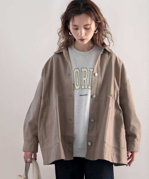 classicalelf（クラシカルエルフ）の「ツイルドロスト仕様2wayカバーオールジャケット（カバーオール・レディース・アイボリー/サンドベージュ/ライトカーキ・M-L/L-XL）」の16枚目の写真