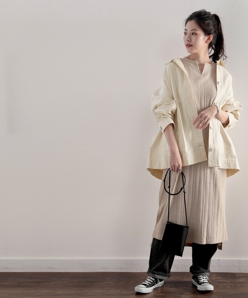 classicalelf（クラシカルエルフ）の「ツイルドロスト仕様2wayカバーオールジャケット（カバーオール・レディース・アイボリー/サンドベージュ/ライトカーキ・M-L/L-XL）」の20枚目の写真