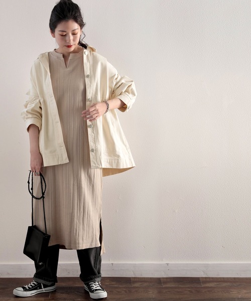 classicalelf（クラシカルエルフ）の「ツイルドロスト仕様2wayカバーオールジャケット（カバーオール・レディース・アイボリー/サンドベージュ/ライトカーキ・M-L/L-XL）」の18枚目の写真