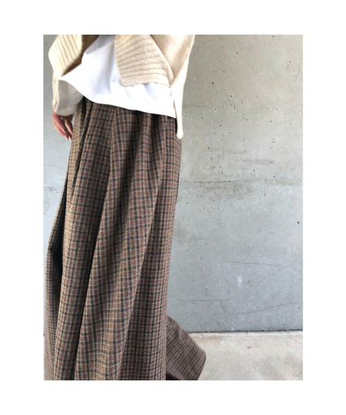 ulu(ウル)の「original check frea long skirt(スカート・レディース・ブラウン/イエロー・FREE)」の17枚目の写真