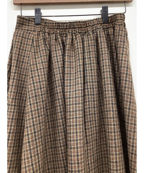 ulu(ウル)の「original check frea long skirt(スカート・レディース・ブラウン/イエロー・FREE)」の4枚目の写真
