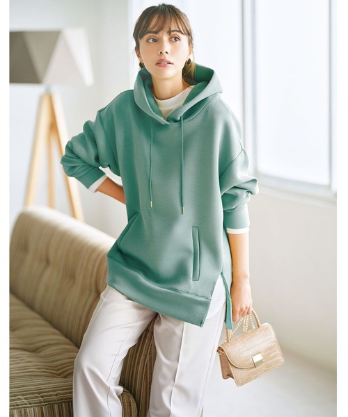 GeeRA（ジーラ）の「裾ジップダンボールパーカー（パーカー・レディース・パープル/チャコール/ライトグリーン/ベージュ/モカ/サンドグレー・LARGE/SMALL/MEDIUM/XX-LARGE/X-LARGE）」の21枚目の写真