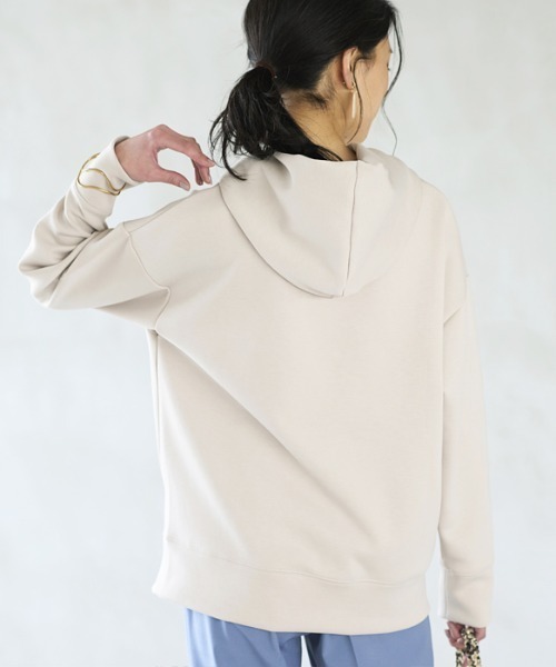 GeeRA（ジーラ）の「裾ジップダンボールパーカー（パーカー・レディース・パープル/チャコール/ライトグリーン/ベージュ/モカ/サンドグレー・LARGE/SMALL/MEDIUM/XX-LARGE/X-LARGE）」の10枚目の写真