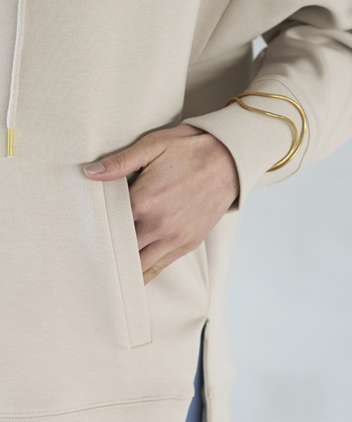 GeeRA（ジーラ）の「裾ジップダンボールパーカー（パーカー・レディース・パープル/チャコール/ライトグリーン/ベージュ/モカ/サンドグレー・LARGE/SMALL/MEDIUM/XX-LARGE/X-LARGE）」の11枚目の写真