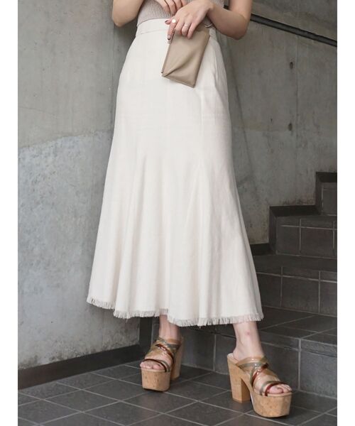 MERCURYDUO（マーキュリーデュオ）の「マーメイドラインフリンジスカート（スカート・レディース・インディゴブルー/アイボリー/ミント・SMALL/MEDIUM）」の2枚目の写真