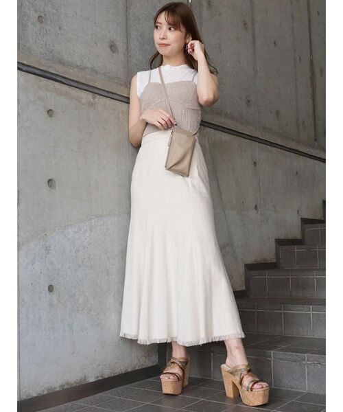 MERCURYDUO（マーキュリーデュオ）の「マーメイドラインフリンジスカート（スカート・レディース・インディゴブルー/アイボリー/ミント・SMALL/MEDIUM）」の5枚目の写真