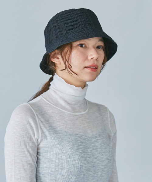 OVERRIDE（オーバーライド）の「【OVERRIDE】OR GATHER BUCKET HAT/（ハット・レディース・ホワイト/グリーン/ブラック・M/57.5cm）」の4枚目の写真