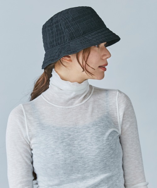 OVERRIDE（オーバーライド）の「【OVERRIDE】OR GATHER BUCKET HAT/（ハット・レディース・ホワイト/グリーン/ブラック・M/57.5cm）」の5枚目の写真