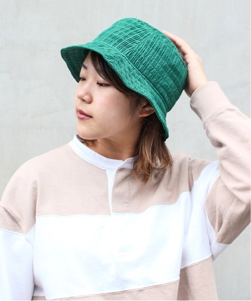 OVERRIDE（オーバーライド）の「【OVERRIDE】OR GATHER BUCKET HAT/（ハット・レディース・ホワイト/グリーン/ブラック・M/57.5cm）」の19枚目の写真