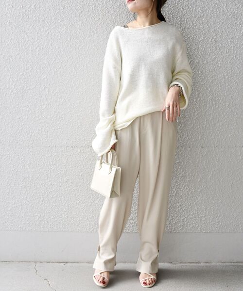 ニット テープヤーンクルーネックプルオーバー レディース IENA (イエナ) □ ② 21080900715010 テープヤーン麻混ニットタンク