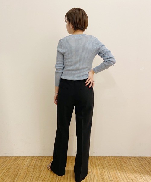 SHENERY（シーナリー）の「シアーニットカーディガン（カーディガン/ボレロ・レディース・ライトグレー/ブルー/ピンクベージュ・FREE）」の4枚目の写真