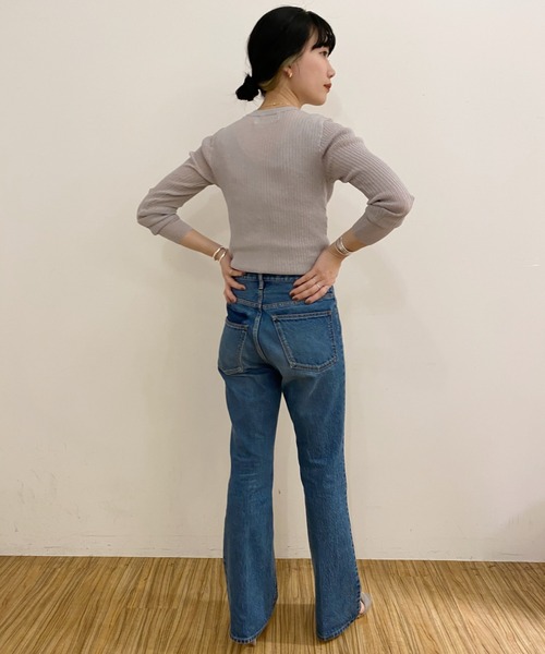 SHENERY（シーナリー）の「シアーニットカーディガン（カーディガン/ボレロ・レディース・ライトグレー/ブルー/ピンクベージュ・FREE）」の11枚目の写真