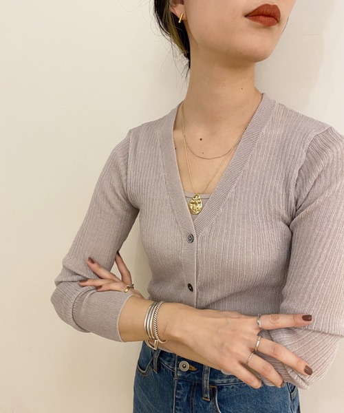 SHENERY（シーナリー）の「シアーニットカーディガン（カーディガン/ボレロ・レディース・ライトグレー/ブルー/ピンクベージュ・FREE）」の20枚目の写真