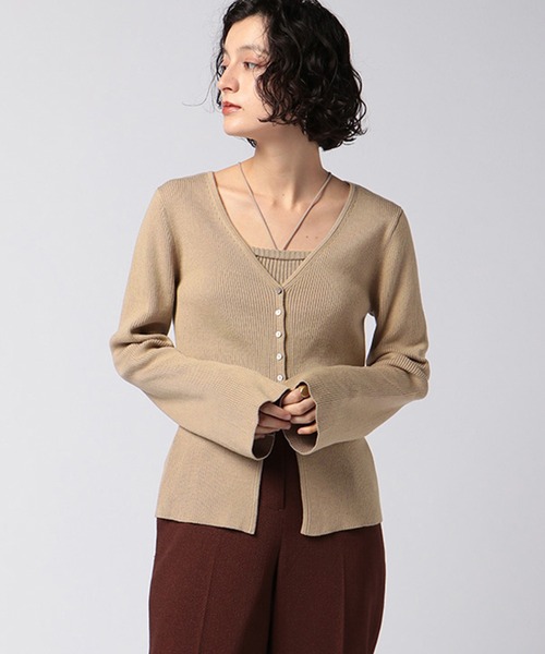 ETRE TOKYO（エトレトウキョウ）の「ハイゲージタイトリブカーディガン（カーディガン/ボレロ・レディース・アイボリー/ベージュ/ブラック・FREE）」の18枚目の写真