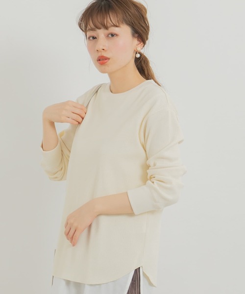 URBAN RESEARCH Sonny Label（アーバンリサーチサニーレーベル）の「ワッフルラウンドヘムプルオーバー（Tシャツ/カットソー・レディース・ホワイト/ブラック/グレー/ホワイト系その他・FREE）」の3枚目の写真