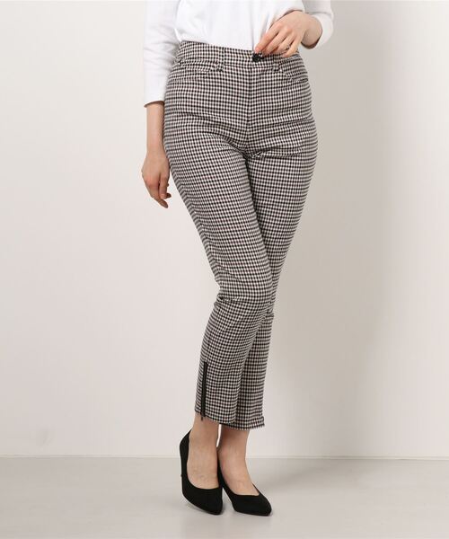 GGD（ジージーディー）の「HAVE A NICE TRIP / ストレッチチェックテーパードパンツ（その他パンツ・レディース・ネイビー/イエロー/ワインレッド・L/M）」の3枚目の写真