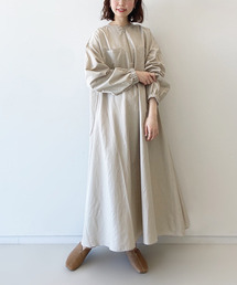 ハーフジップシャツワンピース