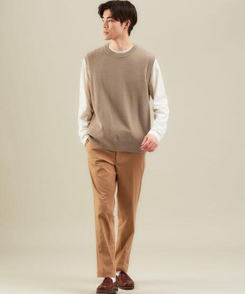 green label relaxing（グリーンレーベルリラクシング）の「CSM ミニクロス クルーネック ベスト（ベスト・メンズ・ダークグレー/ベージュ/ダークグリーン・SMALL/MEDIUM/LARGE）」の9枚目の写真