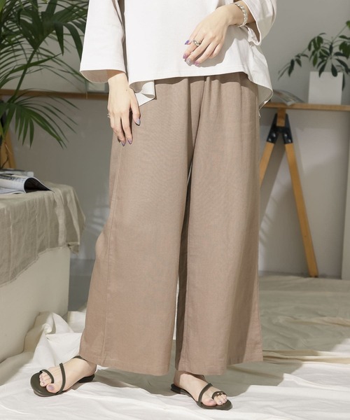 ITEMS URBANRESEARCH（アイテムズ アーバンリサーチ）の「リネンレーヨンワイドパンツ（その他パンツ・レディース・ベージュ/ブラック/ライトベージュ・FREE）」の11枚目の写真