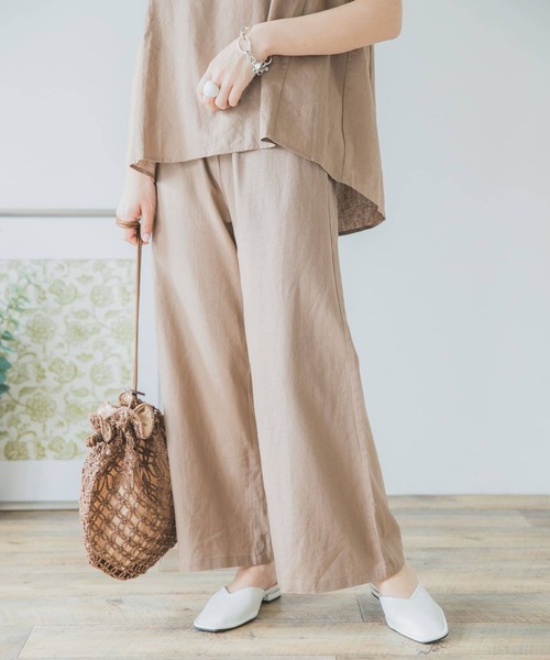 ITEMS URBANRESEARCH（アイテムズ アーバンリサーチ）の「リネンレーヨンワイドパンツ（その他パンツ・レディース・ベージュ/ブラック/ライトベージュ・FREE）」の19枚目の写真