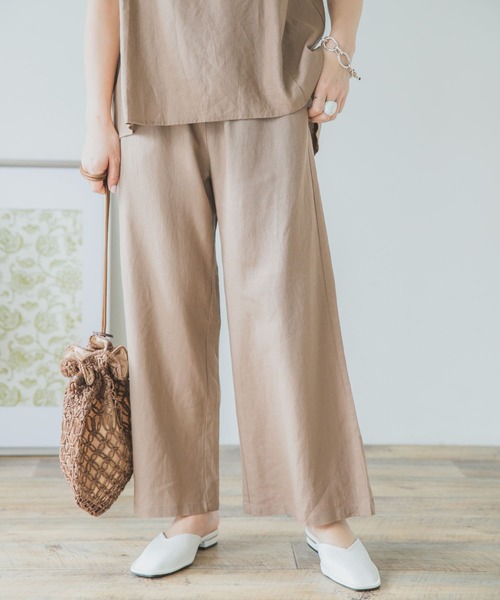ITEMS URBANRESEARCH（アイテムズ アーバンリサーチ）の「リネンレーヨンワイドパンツ（その他パンツ・レディース・ベージュ/ブラック/ライトベージュ・FREE）」の12枚目の写真
