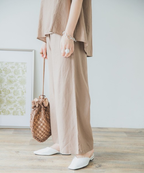 ITEMS URBANRESEARCH（アイテムズ アーバンリサーチ）の「リネンレーヨンワイドパンツ（その他パンツ・レディース・ベージュ/ブラック/ライトベージュ・FREE）」の16枚目の写真