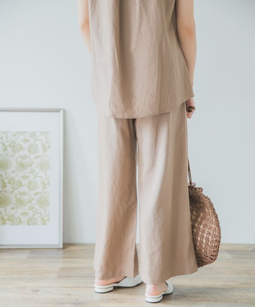 ITEMS URBANRESEARCH（アイテムズ アーバンリサーチ）の「リネンレーヨンワイドパンツ（その他パンツ・レディース・ベージュ/ブラック/ライトベージュ・FREE）」の8枚目の写真