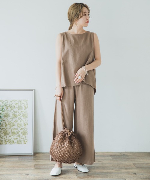 ITEMS URBANRESEARCH（アイテムズ アーバンリサーチ）の「リネンレーヨンワイドパンツ（その他パンツ・レディース・ベージュ/ブラック/ライトベージュ・FREE）」の20枚目の写真