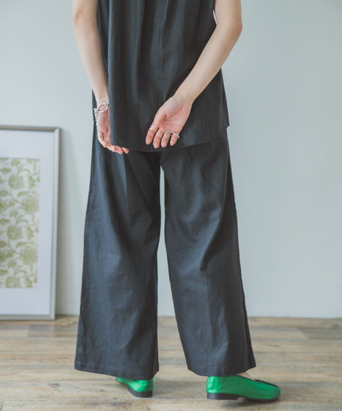 ITEMS URBANRESEARCH（アイテムズ アーバンリサーチ）の「リネンレーヨンワイドパンツ（その他パンツ・レディース・ベージュ/ブラック/ライトベージュ・FREE）」の13枚目の写真