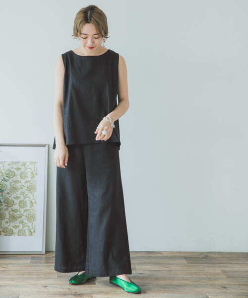 ITEMS URBANRESEARCH（アイテムズ アーバンリサーチ）の「リネンレーヨンワイドパンツ（その他パンツ・レディース・ベージュ/ブラック/ライトベージュ・FREE）」の17枚目の写真