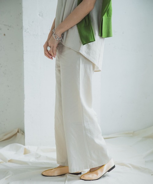 ITEMS URBANRESEARCH（アイテムズ アーバンリサーチ）の「リネンレーヨンワイドパンツ（その他パンツ・レディース・ベージュ/ブラック/ライトベージュ・FREE）」の21枚目の写真