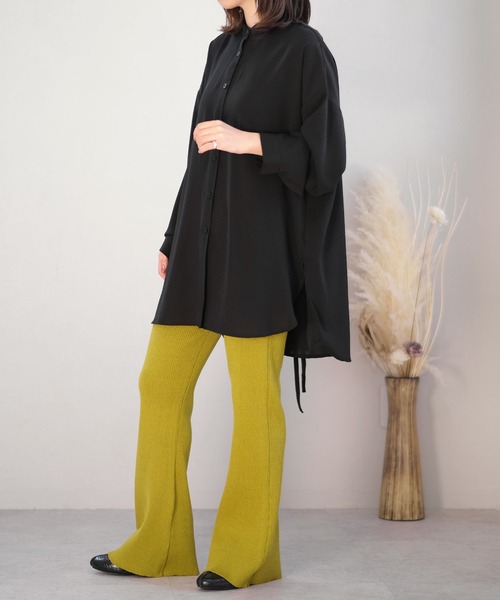 ＡＮＤＪ（アンドジェイ）の「バンドカラートロピカルバックスリットシャツ（シャツ/ブラウス・レディース・ホワイト/ブラック/ラベンダー・M）」の16枚目の写真