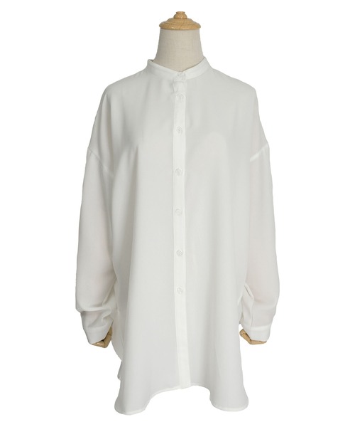 ＡＮＤＪ（アンドジェイ）の「バンドカラートロピカルバックスリットシャツ（シャツ/ブラウス・レディース・ホワイト/ブラック/ラベンダー・M）」の22枚目の写真