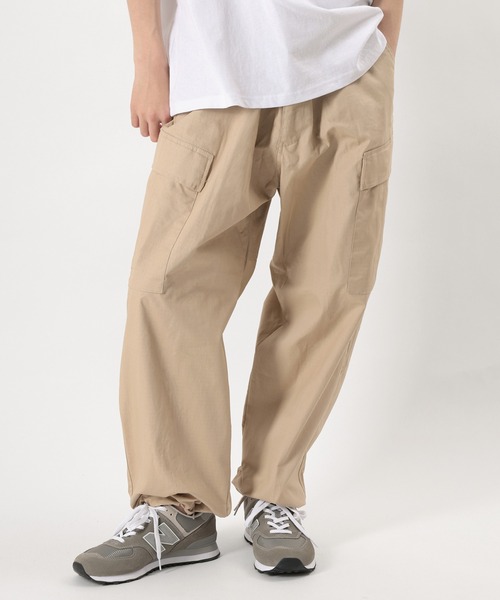 make a ray!（メイク ア レイ！）の「バルーンワイドカーゴパンツ 6ポケットパンツ/ リップストップ（カーゴパンツ・メンズ・ブラック/ベージュ/オリーブ・M/L/XL）」の4枚目の写真